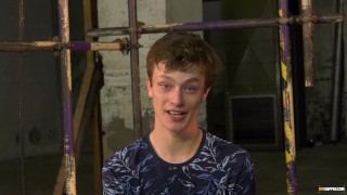 BDSM anal sex and blowjob with blindfolded restrained k