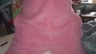 I'm very horny under this cute bunny onzie~