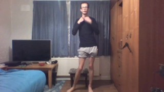 Very skinny Chav shows off his incredible skinny body