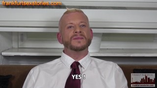 Sexy stud gets interviewed for gay porn and gets fucked by producer
