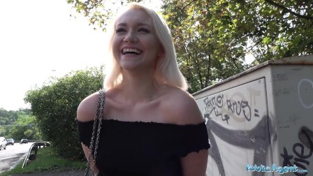 Public Agent Blonde teen Marilyn Sugar fucked in the woods