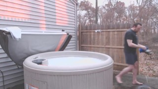 Naked in the Hot Tub
