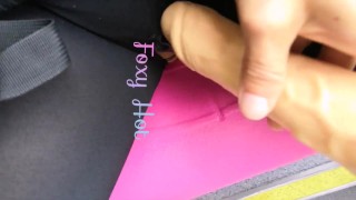 Second part Foxy hot masturbates with her dildo on public transport