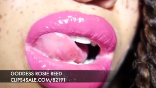 Goddess Rosie Reed Ebony Goddess Pink Lipgloss Lipstick Fetish JOI
