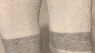 Ebony teen socks up close ASMR