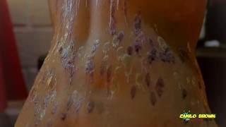  Uncut Latino In Colorful Christmas Wax Play With Carols In The Back
