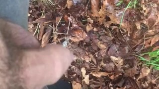 Pissing in public outdoors