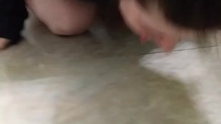 Piss slave licks floor clean
