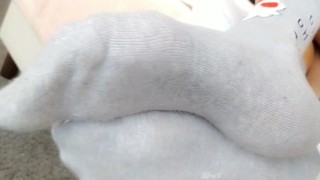 Sniff my long socks POV ( showing christmas socks to the camera lens )