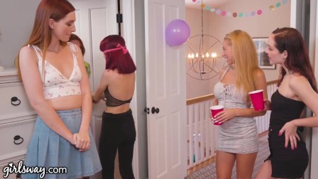 GIRLSWAY Lesbian Virgin 3Ways with Redhead Step-Sister B4 College