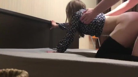 A slut with a perfect booty was spanked and fucked hard