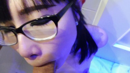 Submissive asian teen Hard Deepthroat with Cum in Mouth
