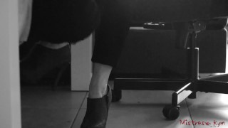 Femdom Wife gets her Shoes and Feet licked - Mistress Kym