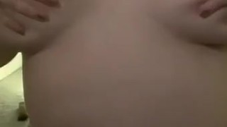 Busty pale redhead boob dance 