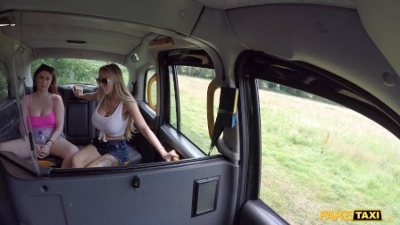 Fake Taxi Real outdoor rough sex threesome with British MILFS