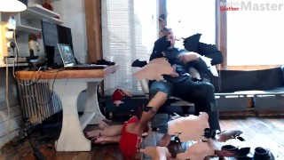 My slave worshipping my big dick and huge size 12 feet part 2 preview