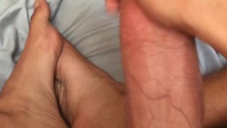 Huge Cumshot from Big Dick in Boxers
