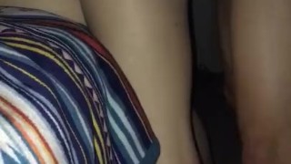 Teasing and getting her pregnant pussy wet