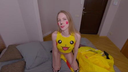 Pikachu teen used her riding skills to get impregnated! Super effective!
