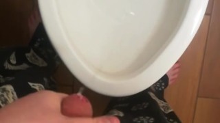 Massive Cumshot In The Toilet!