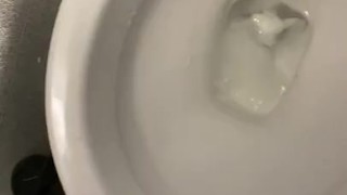 Got really horny in public toilets cum everywhere 