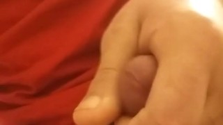 Playing with my balls and stroking my dick