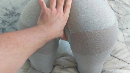 Grinding my Step Brother's Cock Before He Fucks Me in My Ripped Gym Shark