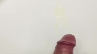 Quick cumshot on gym toilet