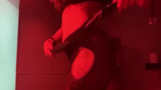 Babe spanks her ass hard and fucks herself with a toy 