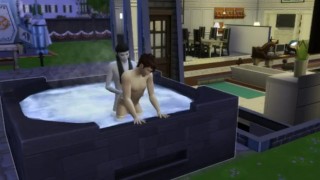 Two gay guys barebacking in hot tub