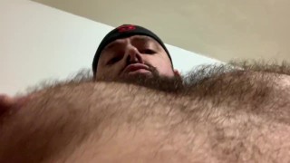 Verbal Daddy Shows Off Huge Muscle Tits and Hairy Pits