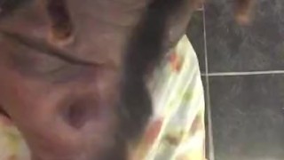 Sloppy Head on HUGE Dildo