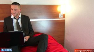 Don't touch my huge dick i'm not into guys !! Jerem in suit guy serviced
