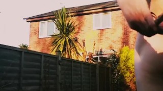 Naked in the garden with the neighbour in the window pt2