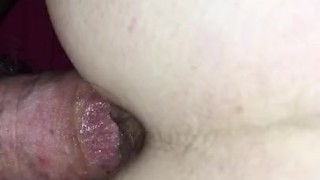 Hubby fucks and fills my ass with cum