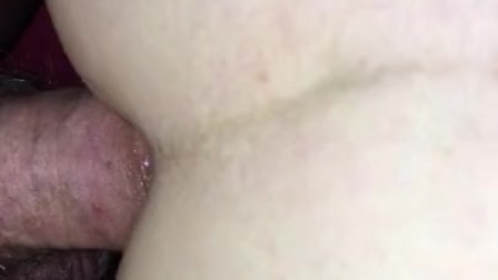 Hubby fucks and fills my ass with cum