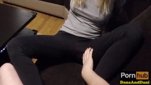 STEP SISTER PISSING HERSELF IN RIPPED YOGA PANTS AND FUCKED BY STEP BROTHER