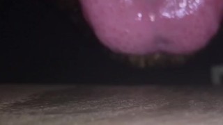 Close up of his Uncut Cocks Huge Cumshot He Feeds Himself. Bonus Slo-Motion