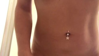 The shower head feels so good on my clit and hard nipples!