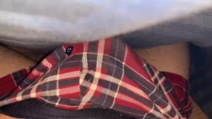 Cum soaks through my boxers under the blankets