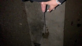Twink is smoking and pissing at the abandoned place