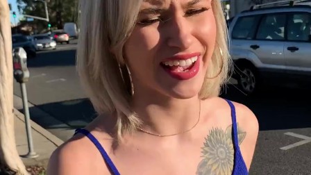 Blonde teen Kiara Cole Public Sex after Break-in POV