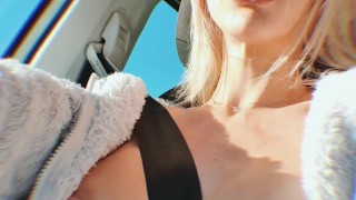 Blonde Driving Topless- Ashley_Haze 