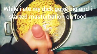 My dick masturbation on food