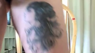 Hot babe fucks herself with dildo 