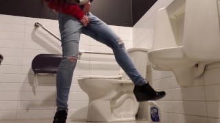 Playtime At The Urinal: Standing Piss Through My Fly Like A Man