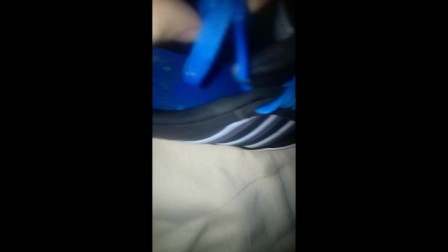 Spit and cum on Adidas Neo shoes