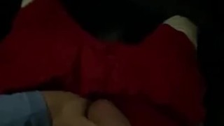 playing with his huge cock