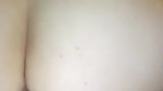 wet DP riding dildo with buttplug