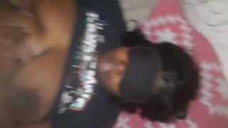 Ebony wife upside down throatfuck